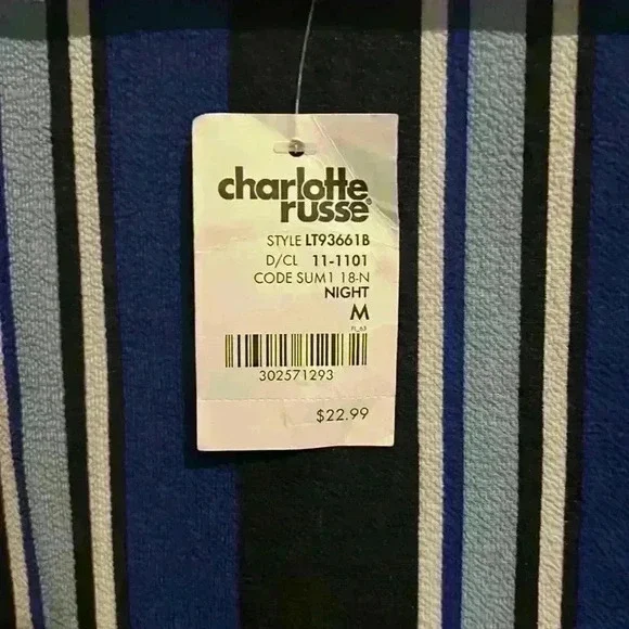 Charlotte Russe Y2K size Medium Tie front top coverlet NWT! - Picture 6 of 8